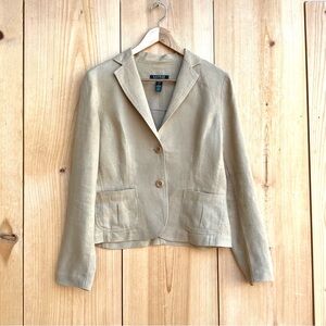 Lauren Ralph Lauren Tan Linen Blazer Jacket